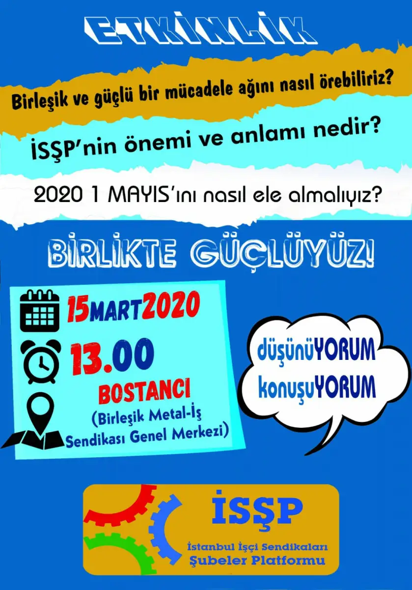 İstanbul İşçi Sendikaları Şubeler Platformu: Birlikte Güçlüyüz!