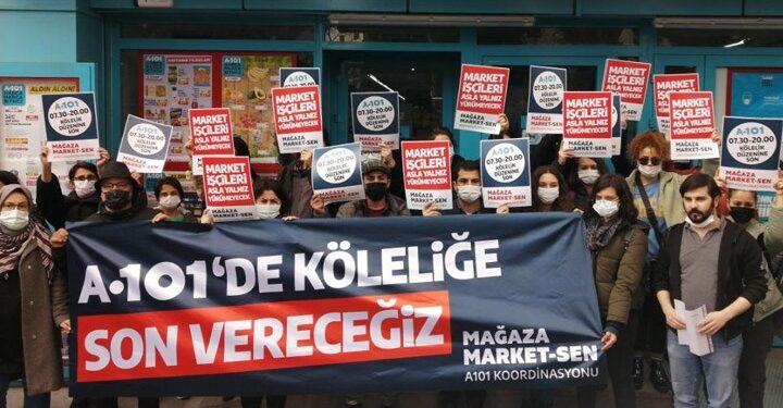 a 101 calisanlarindan 12 saatlik mesai dayatmasina karsi eylem kolelige son verecegiz 850057 5