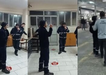 sinboda isten atilan isci fabrikayi terk etmiyor