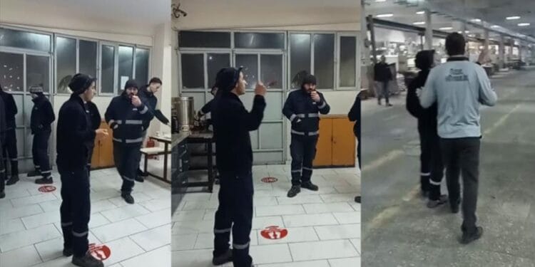 sinboda isten atilan isci fabrikayi terk etmiyor
