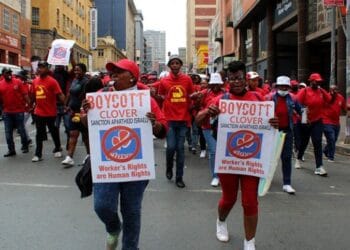 Clover workers on strike