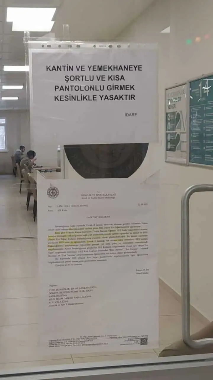 KYK yemekhanesine şortla girmek yasak