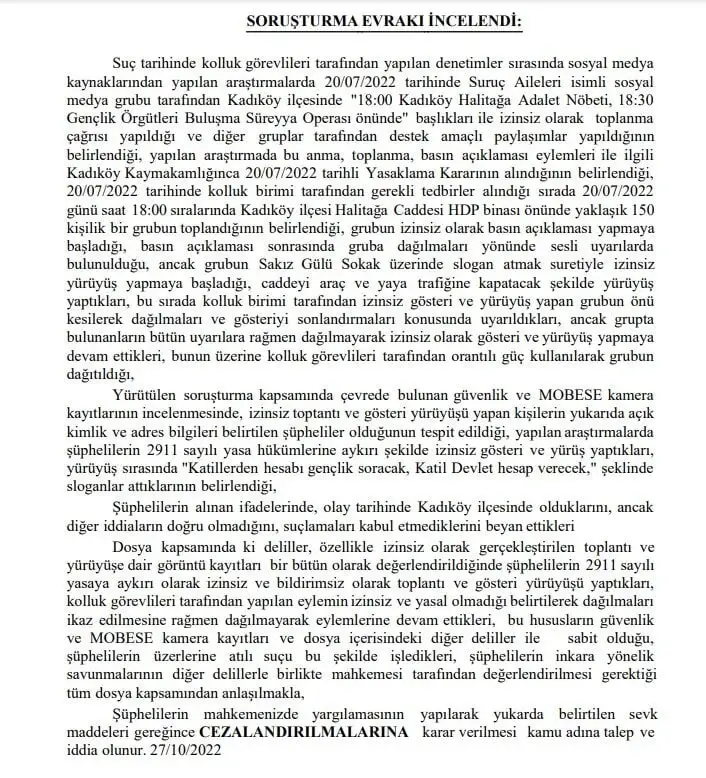 Suruç Katliamı'nda gözaltına alınanlara dava açıldı