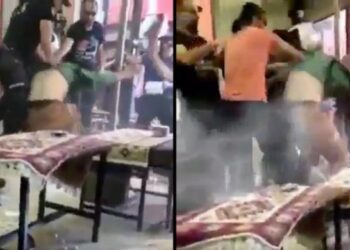 Polise atilan tabure silah sayildi