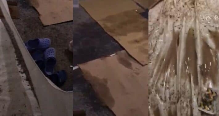 AFAD cadirlarini su basti