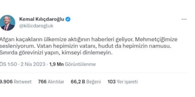 Kilicdaroglundan 22Afganlari vurun22 cagrisi
