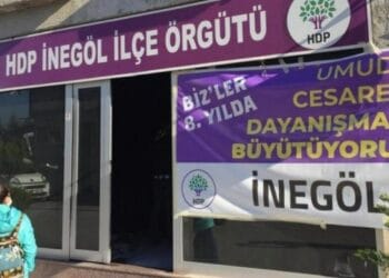 HDP Inegol Ilce Orgutune tasli saldiri