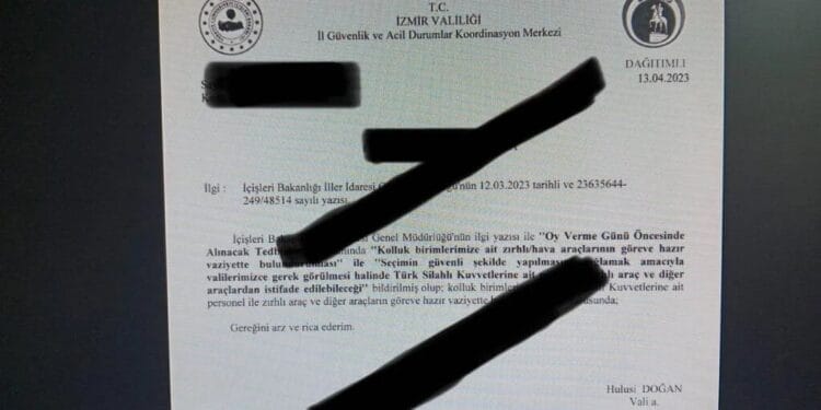 Icisleri TSKden secim gunu zirhli araclari hazirlamasini istedi