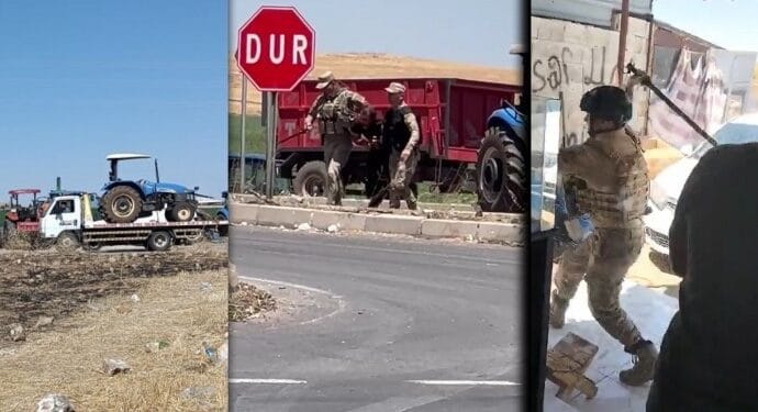 DEDASi protesto eden ciftcilere gozalti. Traktorlere el konuldu