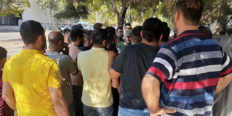 Erkaplan işçileri iş bıraktı. Fotoğraf: Evrensel