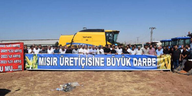 TMO'nun mısır alım fiyatına karşı çiftçiler traktörlü eylem yaptı