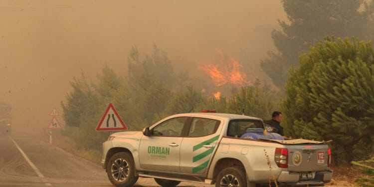 Çanakkale'de orman yangınının ilerleyişi durduruldu