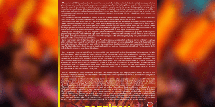 Partizan'dan Munzur Festivali'ne dair açıklama