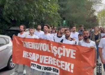 Trendyol depo işçileri genel merkez önünde açıklama yaptı