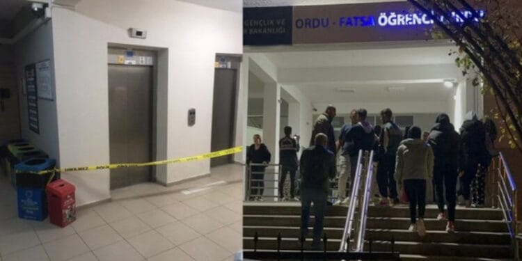 Fatsa'da KYK yurdunda asansör düştü