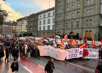 Zürih'te Filistin'e destek eylemi