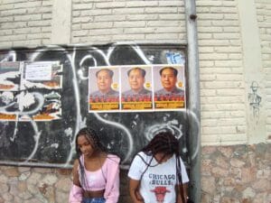 Ekvador'da Mao posterleri.