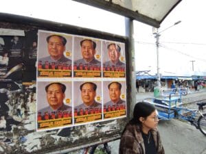 Ekvador'da Mao posterleri.