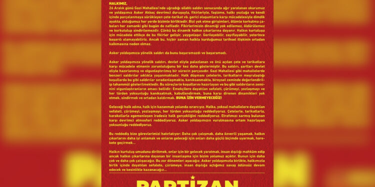 Partizan'dan Asker Akkoç hakkında açıklama