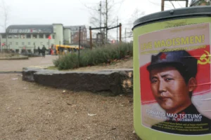 Danimarka'da Mao posteri.