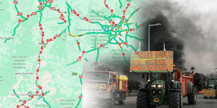 Fransa'da çiftçiler Paris'i kuşattı