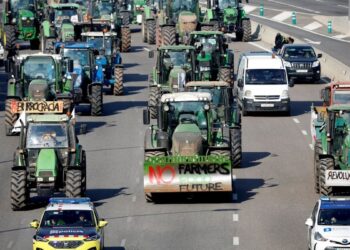 İspanya'da çiftçiler eylemde