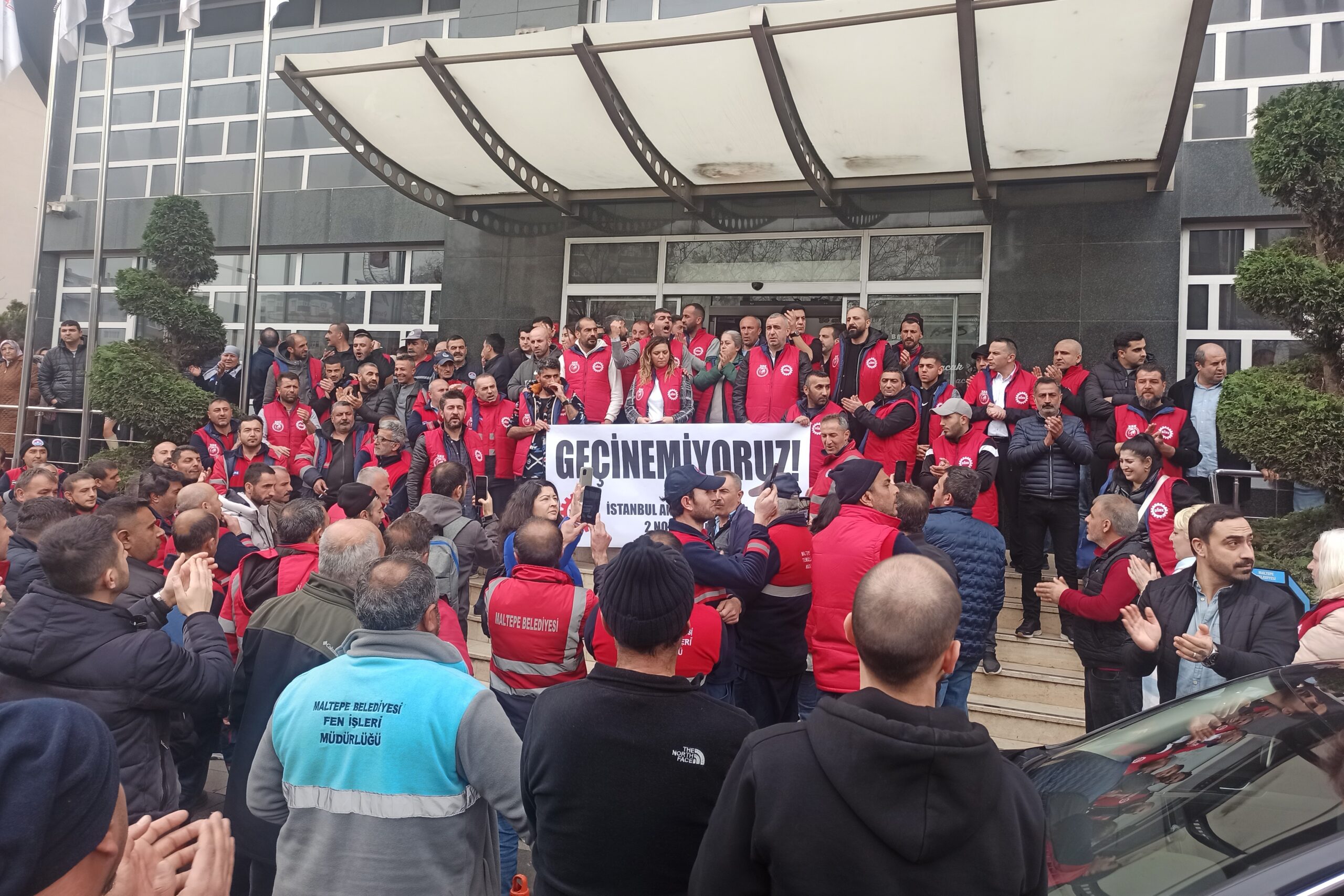 Maltepe Belediyesi işçilerinden eylem