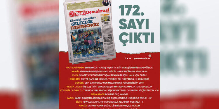 Yeni Demokrasi Gazetesi 172. Sayı çıktı