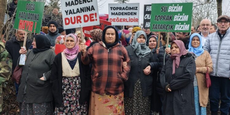 Korgan'da halk sondaja karşı ayağa kalktı. Fotoğraf: Evrensel