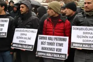 Sırma Halı işçileri hakları için eylemlerini sürdürüyor